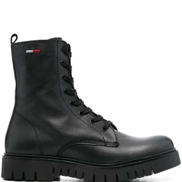Tommy Jeans-lace-up leather ankle boots